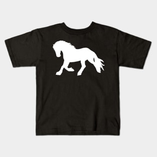 trotting horse white Kids T-Shirt